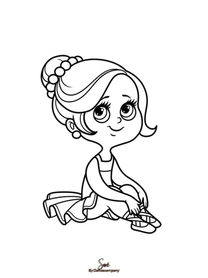 Børn Dansebutikken Andet Til Ballet|Balletting Børn-A5 balletkort til at farvelægge - 9 stk i en pakke