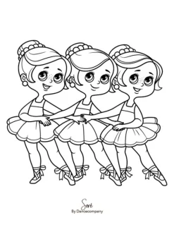 Børn Dansebutikken Andet Til Ballet|Balletting Børn-A5 balletkort til at farvelægge - 9 stk i en pakke