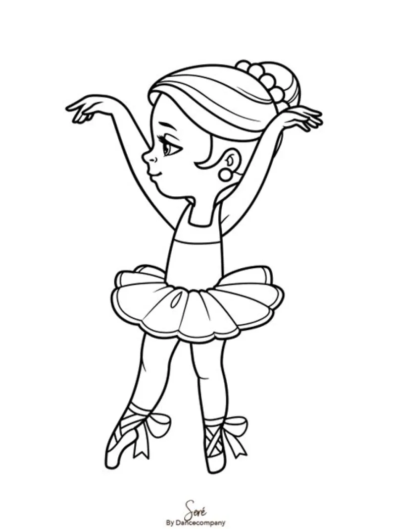 Børn Dansebutikken Andet Til Ballet|Balletting Børn-A5 balletkort til at farvelægge - 9 stk i en pakke