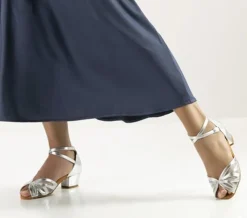 Dame Dansebutikken Brudesko|Salsasko Damer-Anna Kern sølv dansesko 3,5 cm hæl