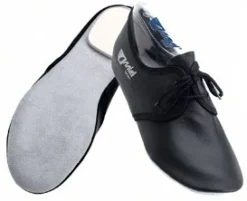 Dansebutikken Gymnastiksko Voksne-Anniel sort snøre gymnastiksko skind med hæl