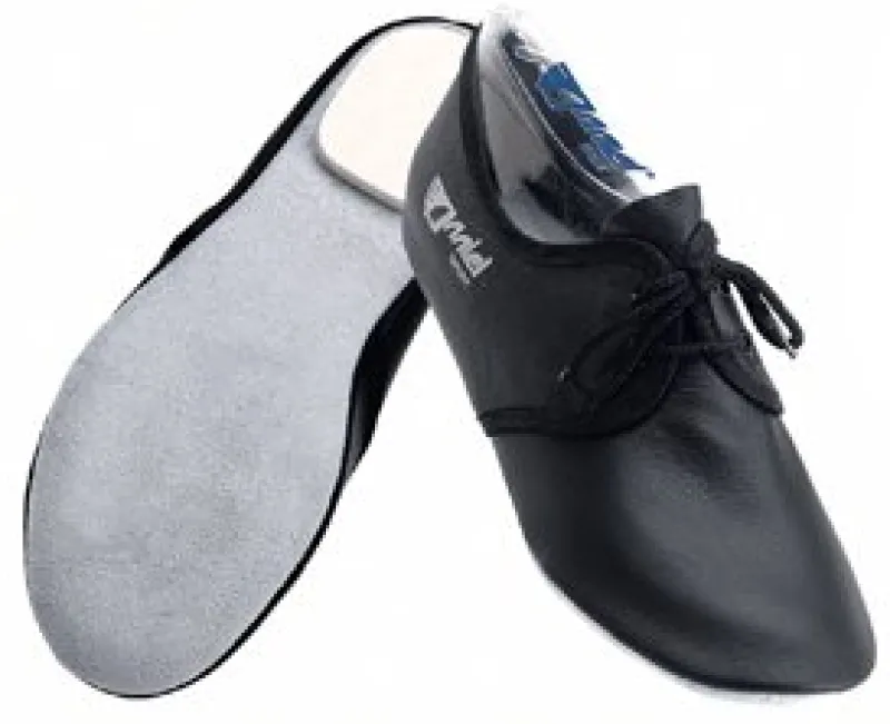 Dansebutikken Gymnastiksko Voksne-Anniel sort snøre gymnastiksko skind med hæl