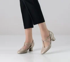 Dame Dansebutikken Tangosko Damer|Social Dansesko-Beige skind Naia dame dansesko Werner Kern