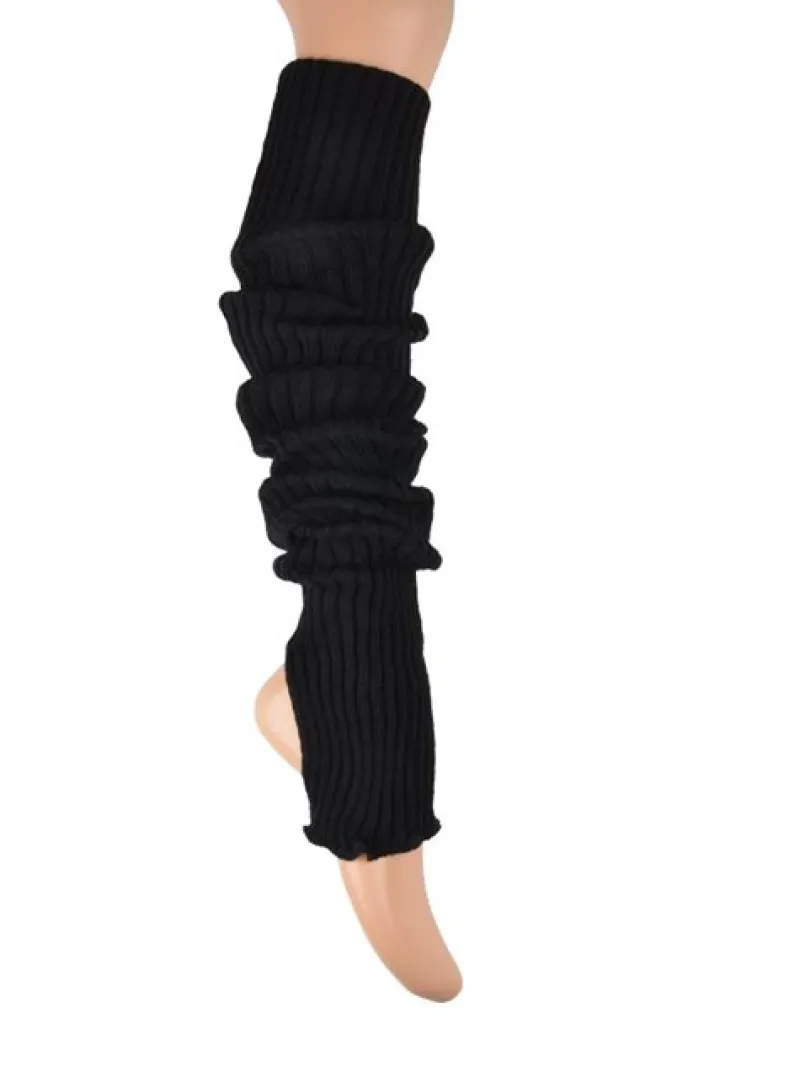 Dansebutikken Benvarmere Til Yoga|Benvarmere Til Ballet-Benvarmere rib strik sort 85 cm Seré