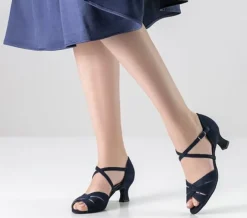 Dame Dansebutikken Salsasko Damer|Tangosko Damer-Blå Ebony dansesko i ruskind Werner Kern