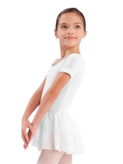 Børn Dansebutikken Gymnastikkjole Piger|Balletkjole Piger-Bloch hvid dragt m.chiffon skørt til piger