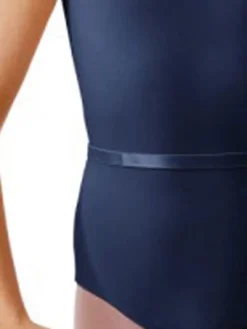 Børn Dansebutikken Dragter Piger|Balletdragter Børn-Bloch navy dragt m.bælte u. ærme til piger