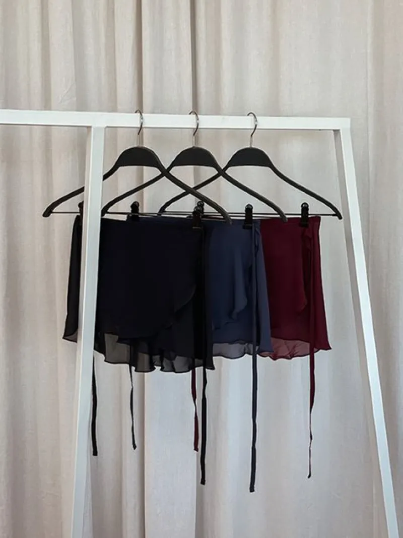 Dame Dansebutikken Underdele Damer|Ballet Underdele Damer-Bloch navy kort chiffon slå om skirt