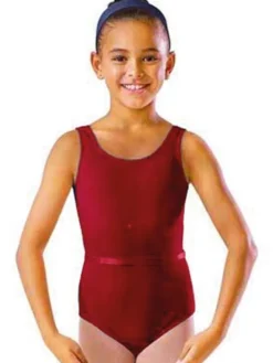 Børn Dansebutikken Dragter Piger|Balletdragter Børn-Bloch rød dragt m.bælte u. ærme til piger