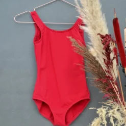 Børn Dansebutikken Dragter Piger|Balletdragter Børn-Bloch rød dragt m.bælte u. ærme til piger