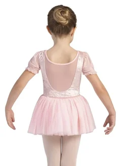Børn Dansebutikken Balletkjole Piger-Bloch rosa tutudragt med velour