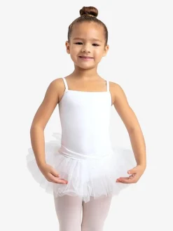 Børn Dansebutikken Balletkjole Piger-Capezio hvid dragt og tutu skørt i et