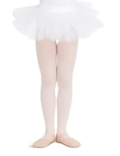 Børn Dansebutikken Ballet Underdele Børn-Capezio hvid tutu skørt m sølv nister til piger