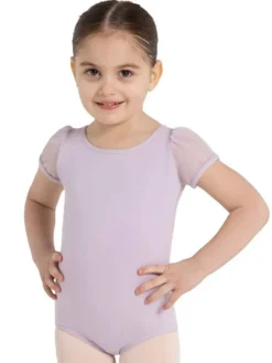 Børn Dansebutikken Dragter Piger|Balletdragter Børn-Capezio lys lavendel dragt med puf ærmer til piger