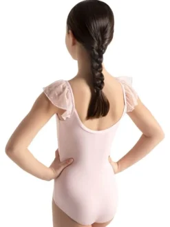 Børn Dansebutikken Dragter Piger|Balletdragter Børn-Capezio lyserød dragt med flæse ærmer til piger