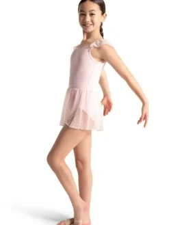 Børn Dansebutikken Dragter Piger|Balletdragter Børn-Capezio lyserød dragt med flæse ærmer til piger