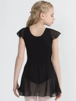 Børn Dansebutikken Gymnastikkjole Piger|Balletkjole Piger-Capezio sort dragt m.flot skørt til piger