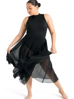 Dame Dansebutikken Ballet Underdele Damer-Capezio sort lang chiffon balletskørt til damer