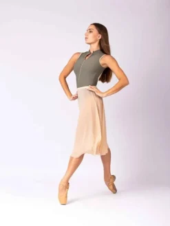 Dame Dansebutikken Skørter Til Skøjteløb|Ballet Underdele Damer-Creme farvet langt pull on mesh skørt fra Mara Dancewear