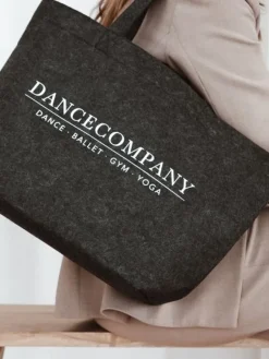 Dansebutikken Tasker Til Yoga|Dansetasker-Dancecompany koksgrå filt net med tryk