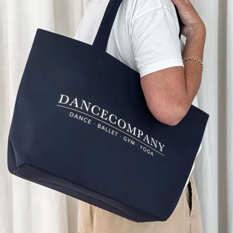 Dansebutikken Tasker Til Yoga|Dansetasker-Dancecompany navy filt net med tryk