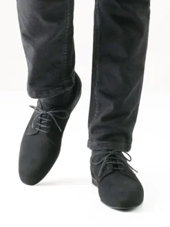 Dansebutikken Tangosko Herrer|Salsasko Herrer-Dansesko sort lækker ruskind Werner Kern