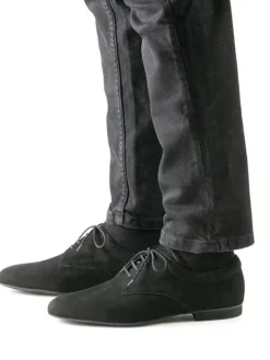 Dansebutikken Tangosko Herrer|Salsasko Herrer-Dansesko sort lækker ruskind Werner Kern