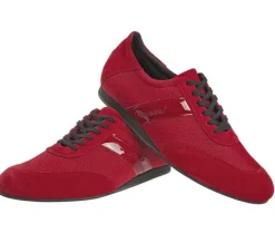 Dansebutikken Tangosko Herrer|Salsasko Herrer-Diamant rød dansesneaker vario spin sål til herrer