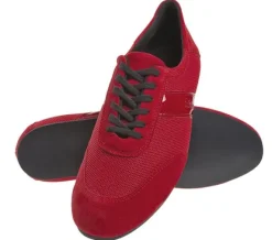 Dansebutikken Tangosko Herrer|Salsasko Herrer-Diamant rød dansesneaker vario spin sål til herrer
