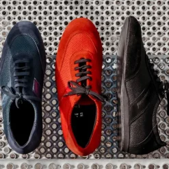 Dansebutikken Tangosko Herrer|Salsasko Herrer-Diamant rød dansesneaker vario spin sål til herrer