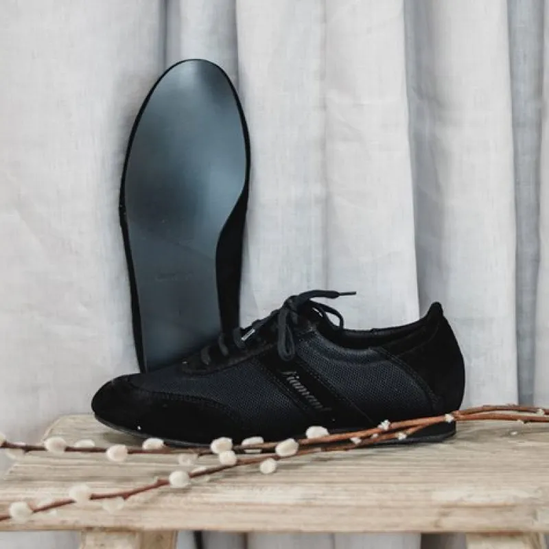 Dansebutikken Tangosko Herrer|Salsasko Herrer-Diamant sorte dansesneaker vario spin sål til herrer