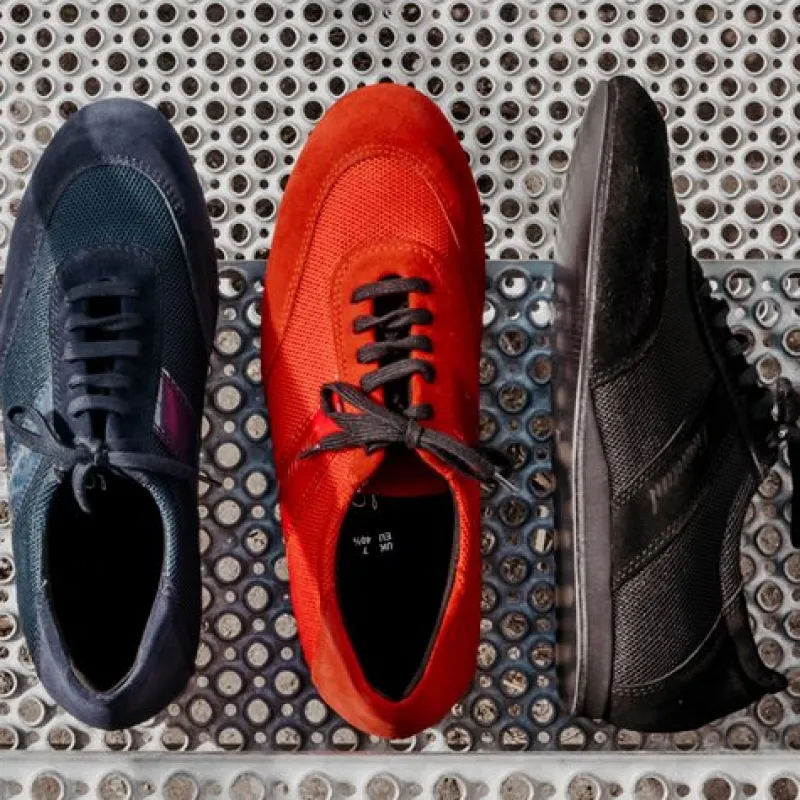 Dansebutikken Tangosko Herrer|Salsasko Herrer-Diamant sorte dansesneaker vario spin sål til herrer