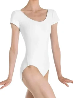 Dame Dansebutikken Balletdragter Damer-Dragt med korte ærmer i hvid fra Wear Moi