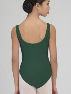 Børn Dansebutikken Balletdragter Børn-Dragt med tank stropper og rynk i mørk grøn fra Wear Moi til piger