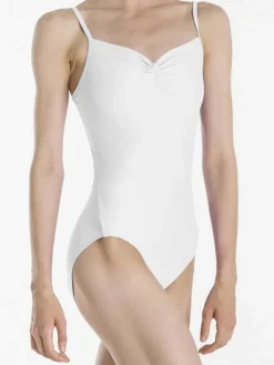 Dame Dansebutikken Balletdragter Damer-Dragt med tynde stropper og rynk i hvid fra Wear Moi
