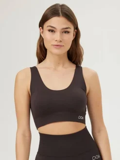 Dame Dansebutikken Yogatoppe|Overdele Damer-Drop of Mindfulness seamless top i mørk brun