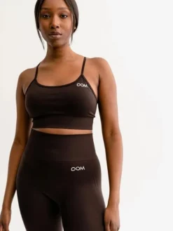 Dame Dansebutikken Yogatoppe|Overdele Damer-Drop of mindfulness seamless sports top mørkebrun