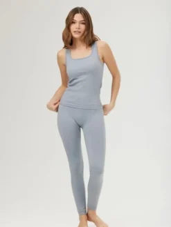 Dansebutikken Pilates Bukser/leggings|Yogabukser-Drop of mindfulness seamless leggings i svag lyseblå