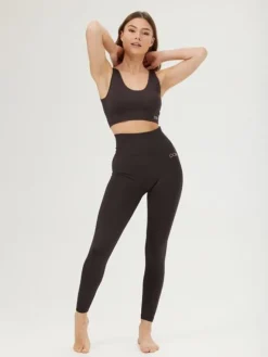 Dansebutikken Pilates Bukser/leggings|Yogabukser-Drop of mindfulness seamless leggings i brun