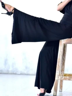 Dame Dansebutikken Danseunderdele Damer-Flotte sorte bukser med vidde - Danceeverywear