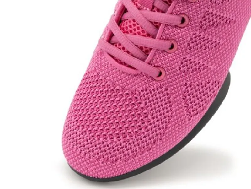 Dame Dansebutikken Salsasko Damer|Swingsko Damer-Fuschia farvet dansesneaker i åndbar strik til damer - Suny