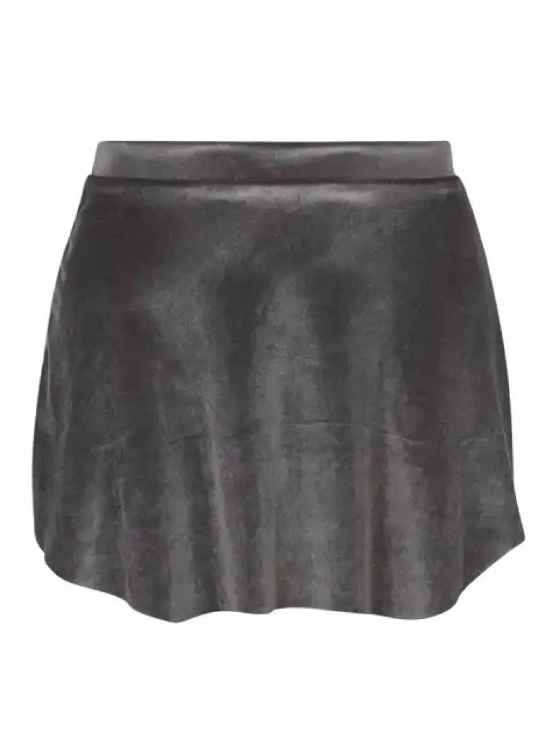 Dame Dansebutikken Skørter Til Skøjteløb|Ballet Underdele Damer-Grå pull on velour skørt fra Mara Dancewear