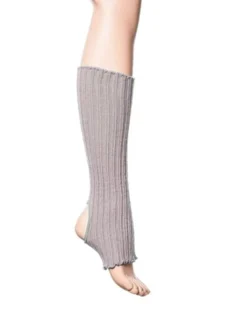 Dansebutikken Benvarmere Til Gymnastik|Benvarmere Til Ballet-Grå ribstrikket benvarmere til ballet og dans