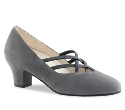 Dame Dansebutikken Standardsko Damer|Social Dansesko-Grå ruskind dame dansesko Anke Werner Kern