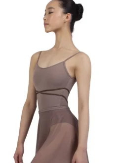 Dame Dansebutikken Balletdragter Damer-Grishko balletdragt i coffee med elastik kryds foran