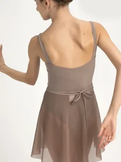 Dame Dansebutikken Balletdragter Damer-Grishko dragt i coffee med rynk og prinsesse sømme