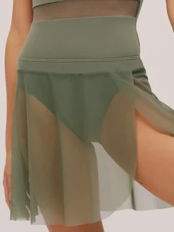 Dame Dansebutikken Ballet Underdele Damer-Grishko olivengrønt pull on faux wrap skørt