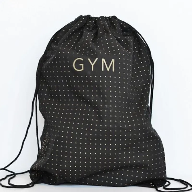 Dansebutikken Andet Til Gymnastik-Gymnastikpose sort med guldtryk - GYM