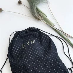 Dansebutikken Andet Til Gymnastik-Gymnastikpose sort med guldtryk - GYM