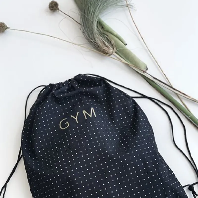 Dansebutikken Andet Til Gymnastik-Gymnastikpose sort med guldtryk - GYM